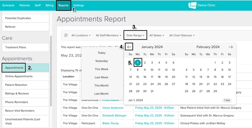 Jane appointments start date
